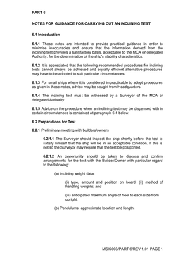 Msis003/Part 6/Rev 1.01 Page 1 Part 6 Notes For