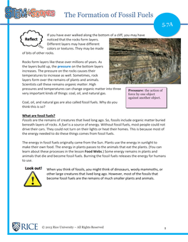 The Formation of Fossil Fuels 5.7A