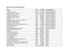 London Supply Chain Data