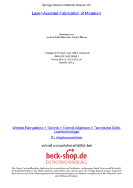 Laser-Assisted Fabrication of Materials