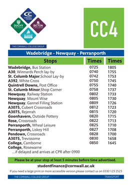 Falmouth - Penryn - Cornwall College Camborne