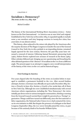 Socialism V. Democracy? the Iwma in the Usa, 1869–1876