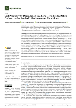 Soil Productivity Degradation in a Long-Term Eroded Olive Orchard Under Semiarid Mediterranean Conditions