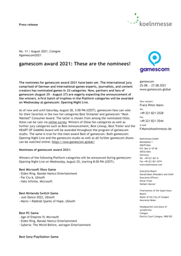 Gamescom Award 2021: These Are the Nominees!