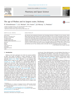 The Age of Phobos and Its Largest Crater, Stickney