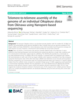 Telomere-To-Telomere Assembly of the Genome of an Individual Oikopleura