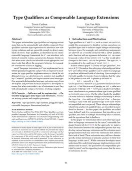 Type Qualifiers As Composable Language Extensions