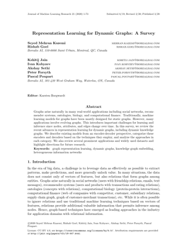 Representation Learning for Dynamic Graphs: a Survey