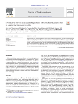 Severe Atrial Fibrosis As a Cause of Significant Intraatrial Conduction Delay in a Patient with Scleromyositis