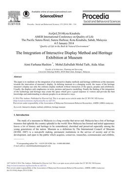 The Integration of Interactive Display Method and Heritage Exhibition at Museum