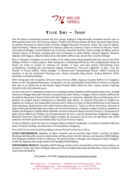 YIJIE SH I – Tenor