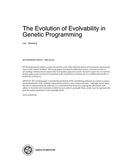 The Evolution of Evolvability in Genetic Programming 1