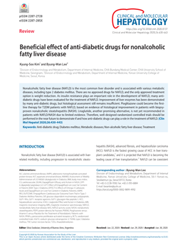 Beneficial Effect of Anti-Diabetic Drugs for Nonalcoholic Fatty Liver Disease