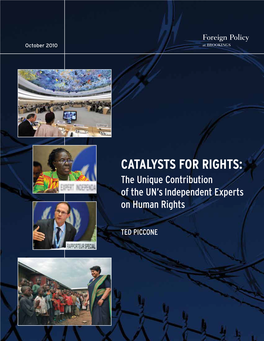 Catalysts for Rights: the Unique Contribution of the UN’S Independent Experts on Human Rights