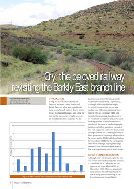 Cry, the Beloved Railway Revisiting the Barkly East Branch Line