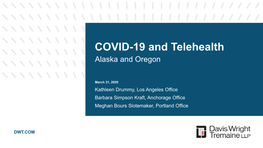 COVID-19 and Telehealth Alaska and Oregon