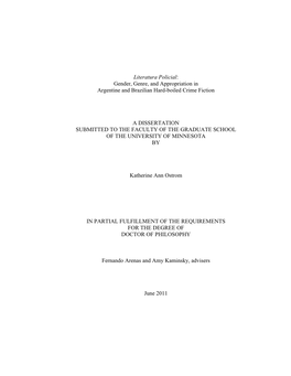Gender, Genre, and Appropriation in Argentine and Brazilian Hard-Boiled Crime Fiction