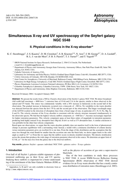 Simultaneous X-Ray and UV Spectroscopy of the Seyfert Galaxy NGC 5548