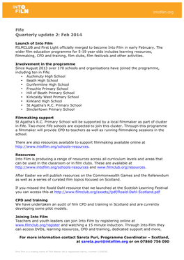 Into Film Update Feb2014 Fife