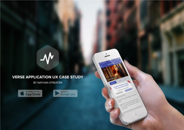 Verse Application Ux Case Study by Nathan Streater Verse What Is It?
