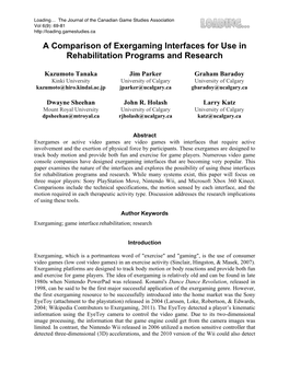 A Comparison of Exergaming Interfaces for Use in Rehabilitation Programs and Research