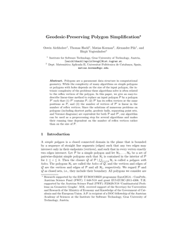 Geodesic-Preserving Polygon Simplification⋆