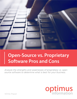 Open-Source Vs. Proprietary Software Pros and Cons