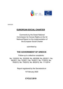 European Social Charter the Government of Greece