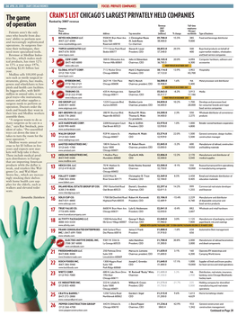 Chicago's Largest Privately Held Companies