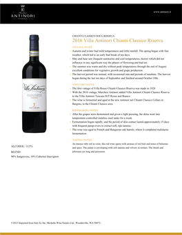 2016 Villa Antinori Chianti Classico Riserva