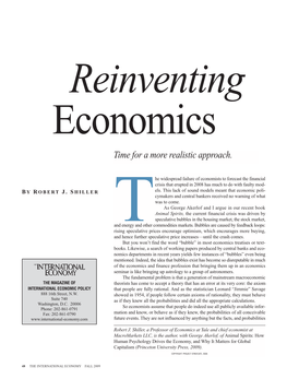 Reinventing Economics Time for a More Realistic Approach