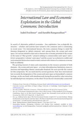 International Law and Economic Exploitation in the Global Commons: Introduction