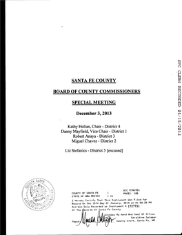 Santa Fe County Board of County Commissioners Special Meeting of December 3, 2013 Page2