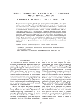 The Pyraloidea of Eungella: a Moth Fauna in Its Elevational and Distributional Context