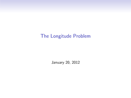 The Longitude Problem