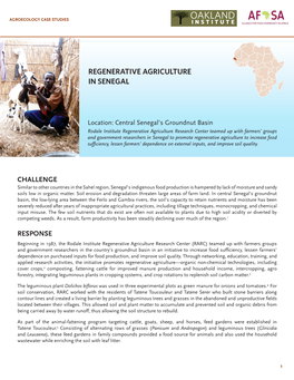 Regenerative Agriculture in Senegal