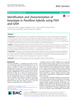 Identification and Characterization of Karyotype in Passiflora Hybrids Using FISH and GISH