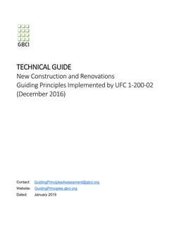 TECHNICAL GUIDE New Construction and Renovations Guiding Principles Implemented by UFC 1-200-02 (December 2016)