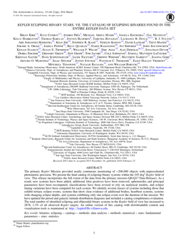 Kepler Eclipsing Binary Stars. Vii. the Catalog of Eclipsing Binaries Found in the Entire Kepler Data Set