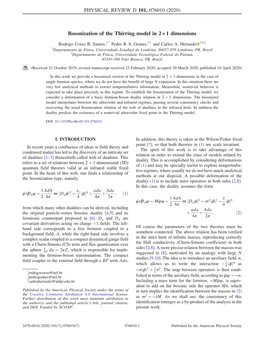 Bosonization of the Thirring Model in 2+1 Dimensions