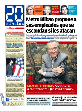 Metro Bilbao Propone a Sus Empleados Que Se Escondan Si Les Atacan