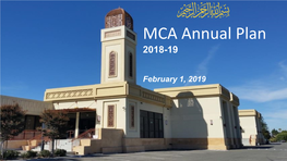 MCA Annual Plan 2018-19