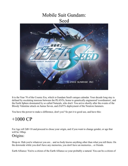 Mobile Suit Gundam: Seed +1000 CP
