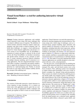 Visual Scenemaker—A Tool for Authoring Interactive Virtual Characters