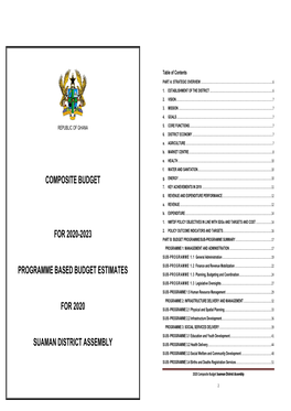 SUAMAN DISTRICT ASSEMBLY SUB - PROGRAMME 3.2 Health Delivery