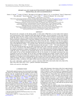 Dwarf Galaxy Dark Matter Density Profiles Inferred from Stellar and Gas Kinematics∗