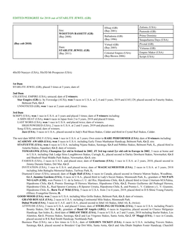 EDITED PEDIGREE for 2018 out of STARLITE JEWEL (GB)