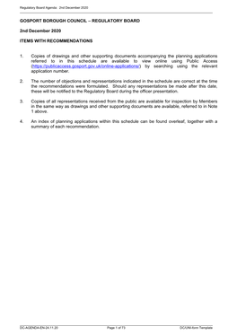 Regulatory Board Agenda: 2Nd December 2020
