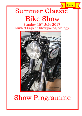 Summer Classic Bike Show Show Programme