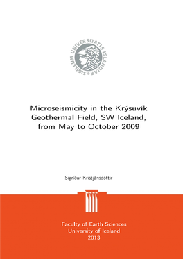 Microseismicity in the Krýsuvík Geothermal Field, SW Iceland, from May to October 2009